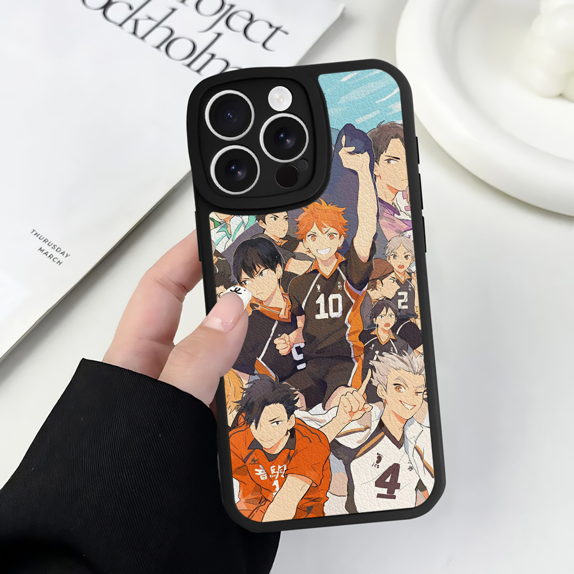 （画像用） ハイキュー!! Haikyu!! 【iPhone 16シリーズ対応】シリコンスマホケース（レザー調） 材質：シリコン